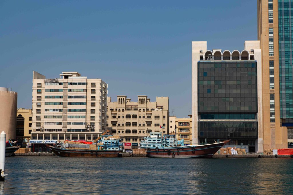 Dhows loaded with freight for Iran.