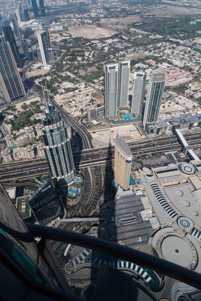 The shadow of the Burj Khalifa across Dubai.