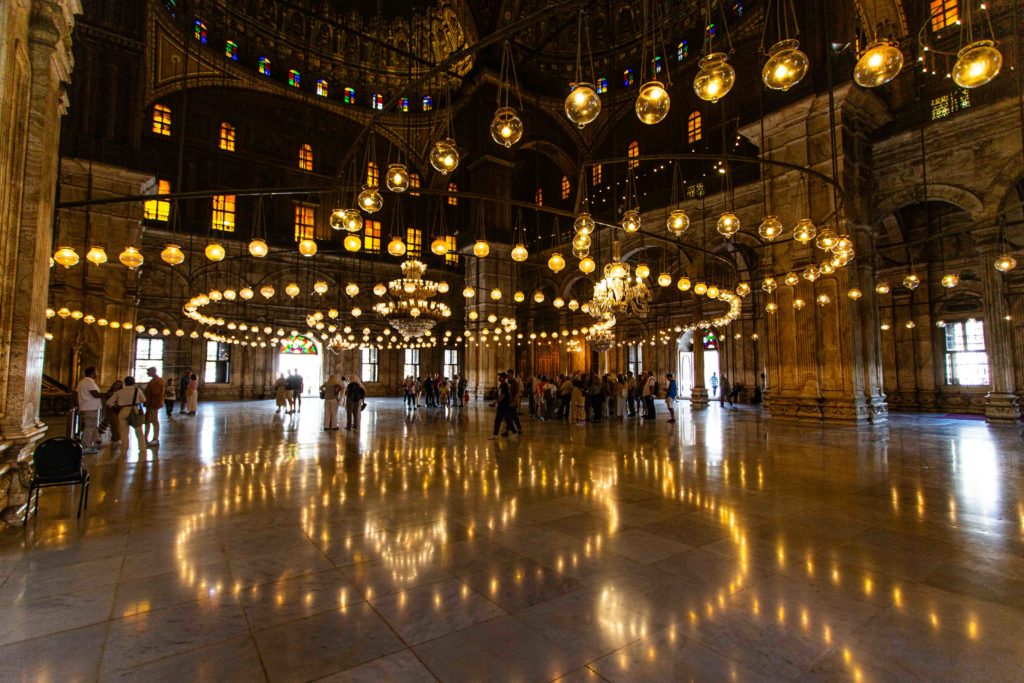 The interior of the Muhammad Ali Mosque.