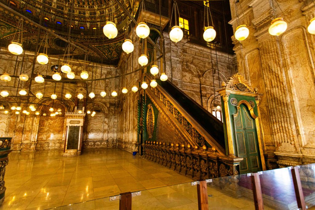 The interior of the Muhammad Ali Mosque.