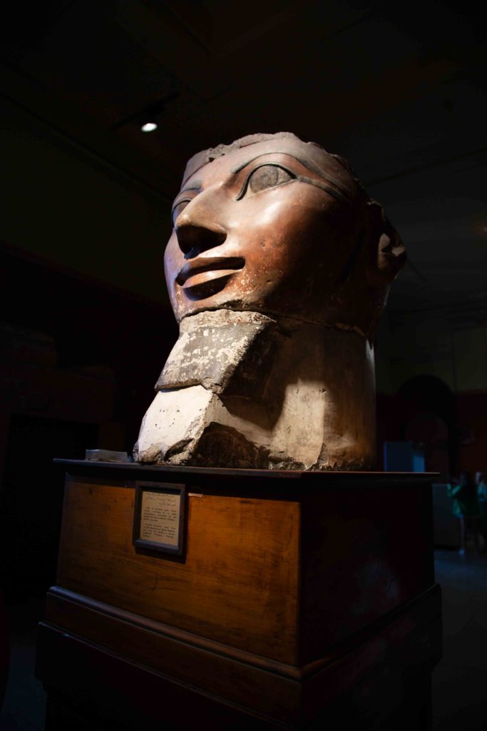 Head from an Osiris colossus of Hatshepsut. She was one of the first woman rulers of Egypt.