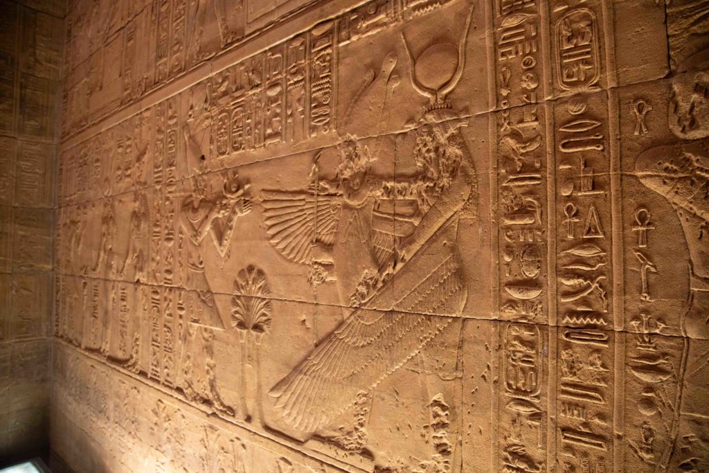 Mythic scene in Philae Temple.