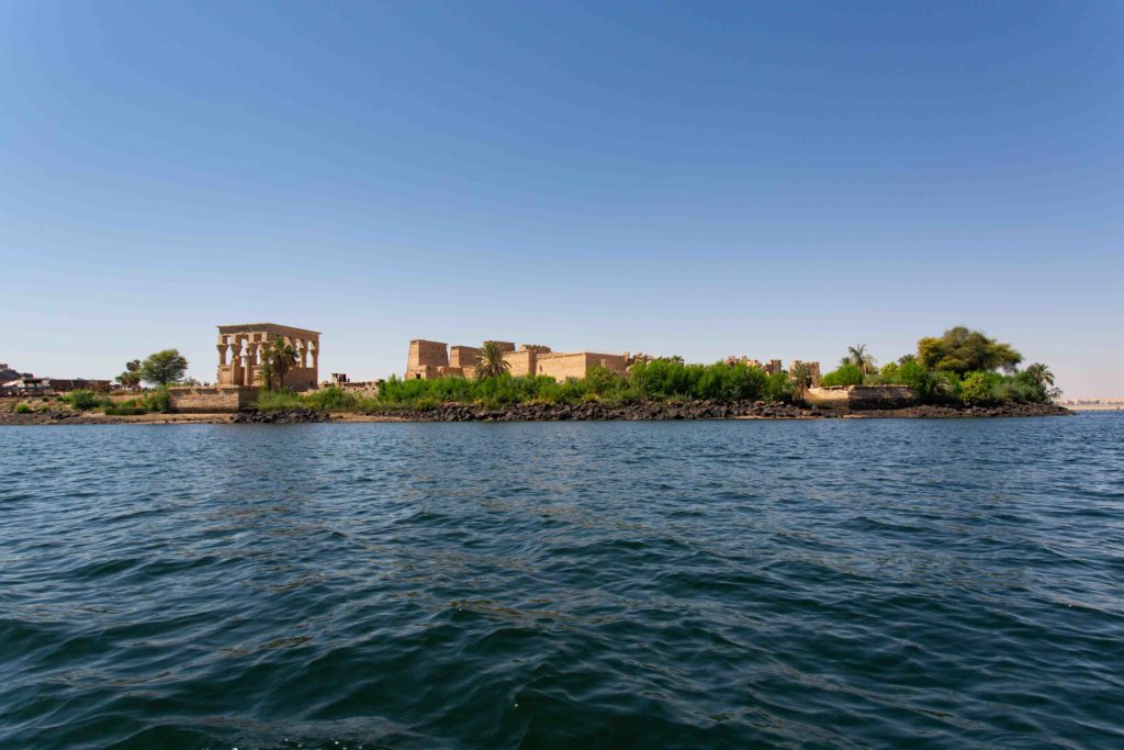 Philae temple complex on Agilka island.