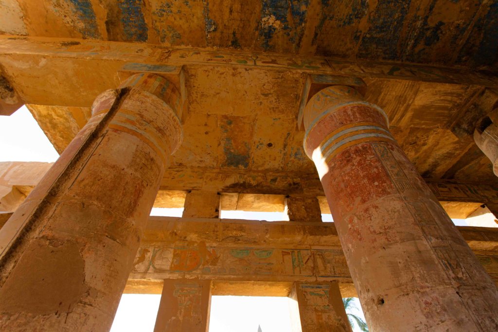 Inside the Temple of Thutmose III. It later served as a church.