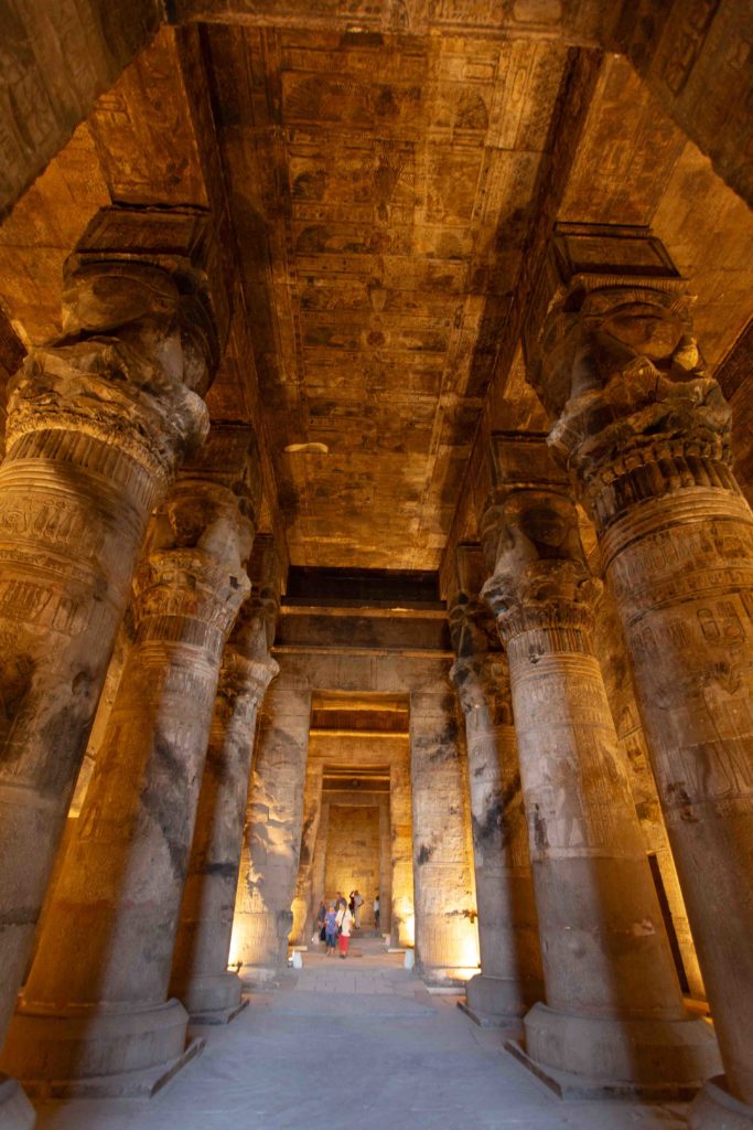 Inside the Temple of Hathor.