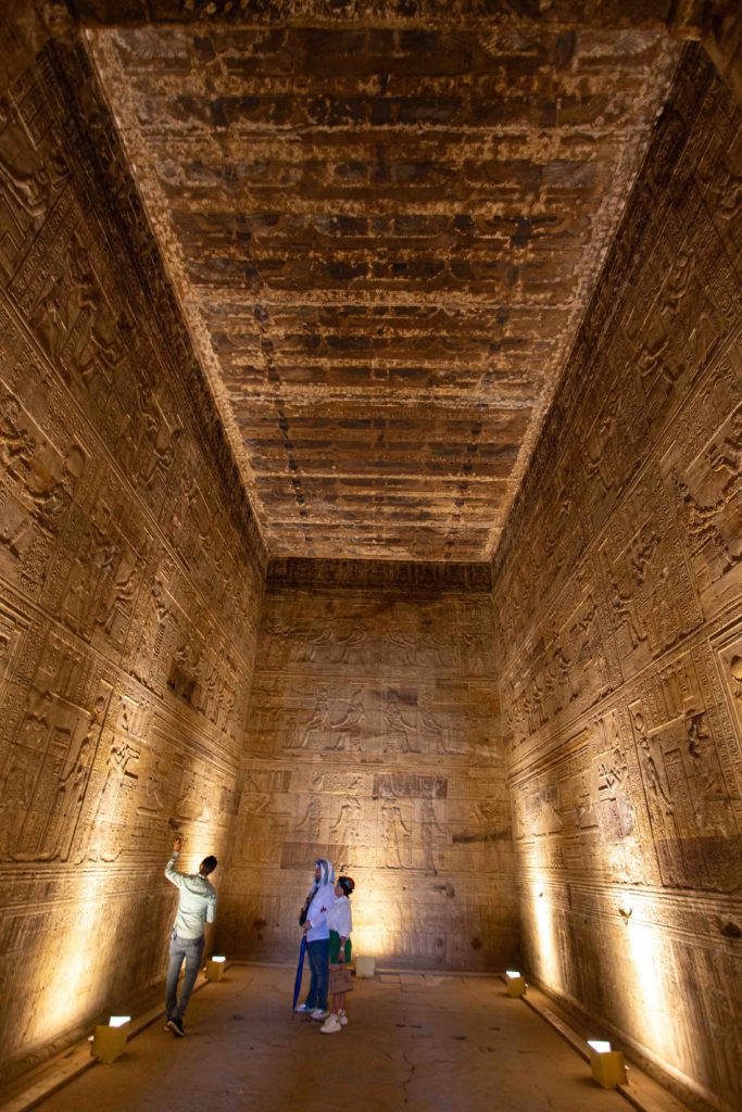 Inside the Temple of Hathor.