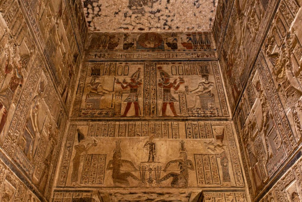 Inside the Temple of Hathor.