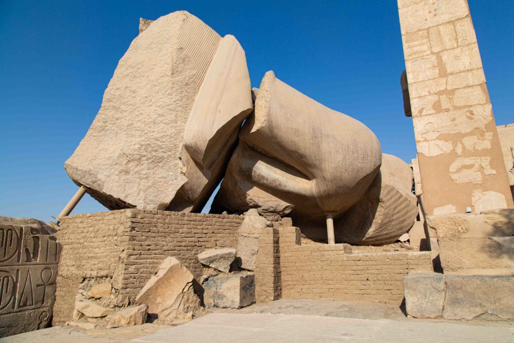 Remains of the 1000 ton statue of Ramses II.