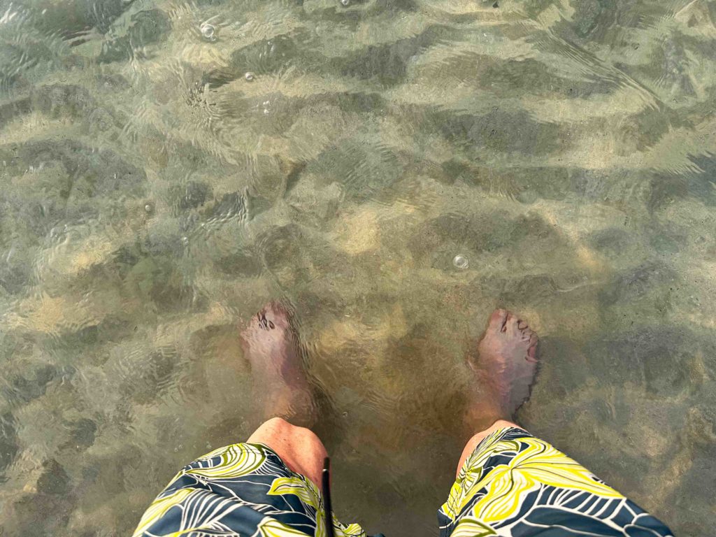 Feet in the Persian Gulf.