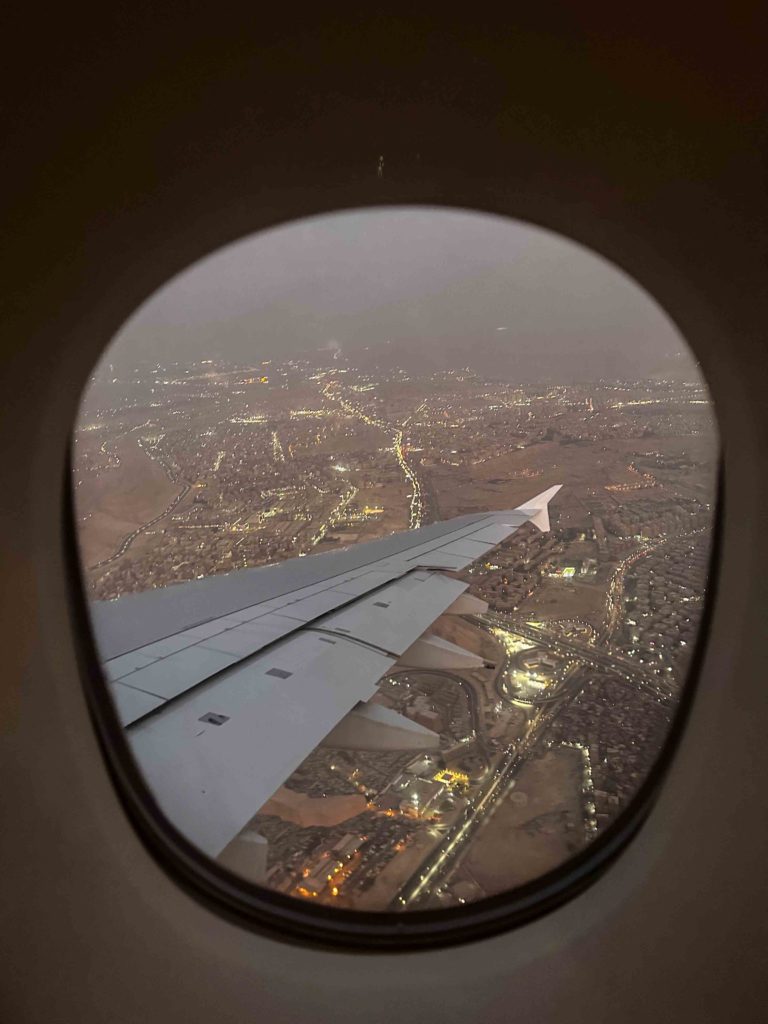 Landing in Cairo.