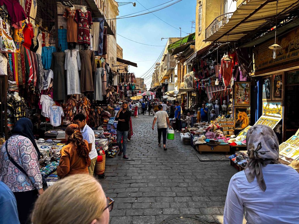 Walking through the Khan El Khalili bazaar.