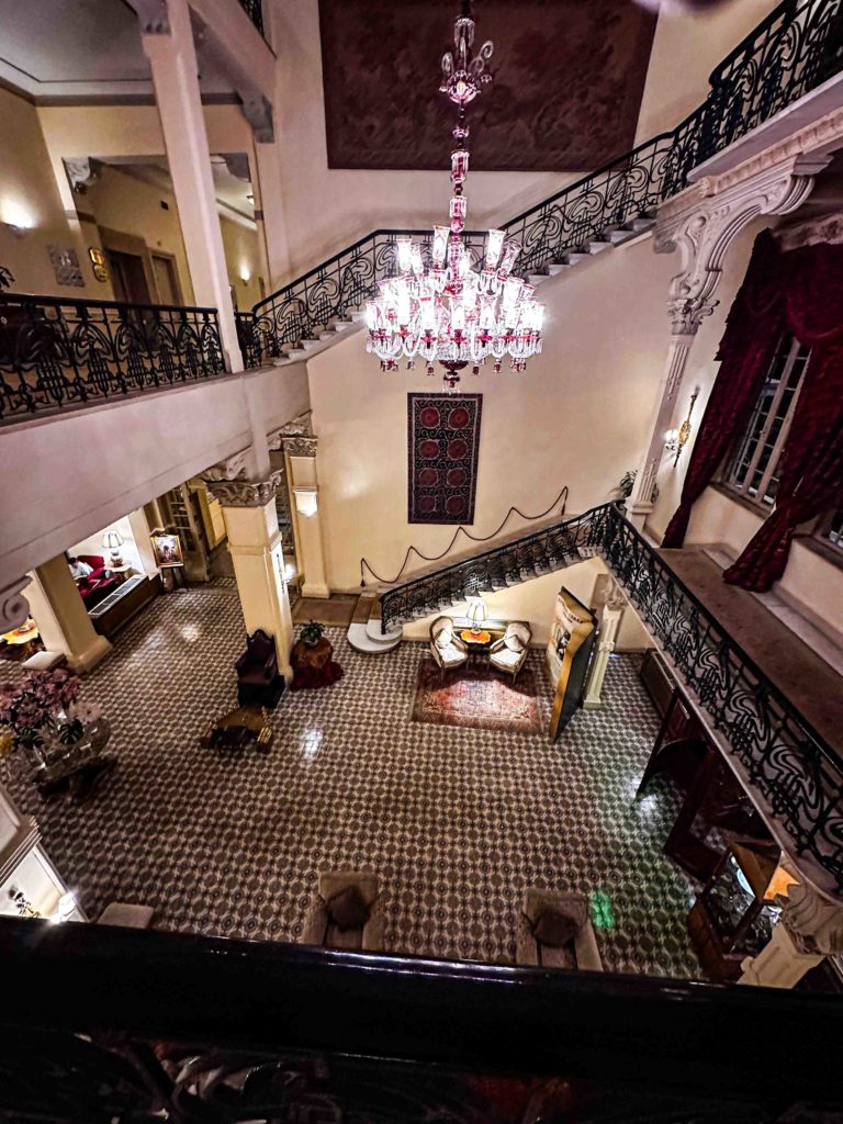 Atrium of the Winter Palace Hotel.