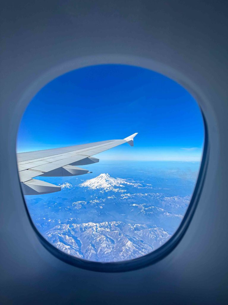 Passing Mt. Rainier and Sydney on the last leg.